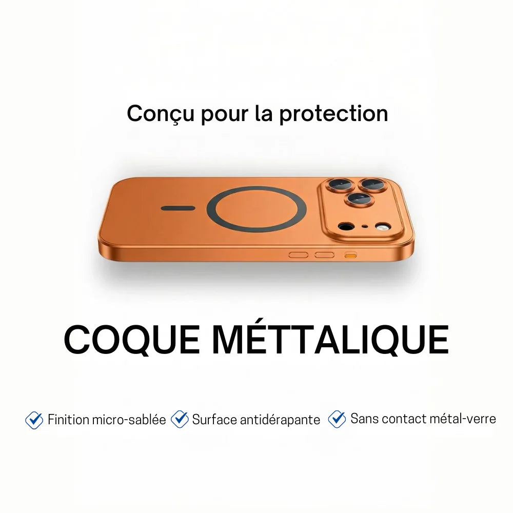 Coque métallique iPhone avec protection de caméra