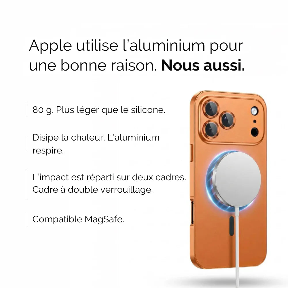 Coque métallique iPhone avec protection de caméra